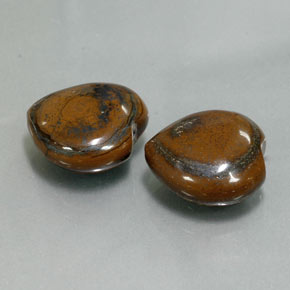 Gemas de tiger's eye multicolor natural de  ct, forma de corazón, opaco
