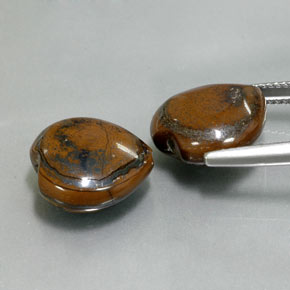 Gemas de tiger's eye multicolor natural de  ct, forma de corazón, opaco