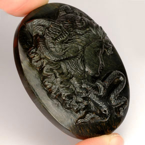 Tiger's eye multicolor natural de 122,90 ct, forma elegante, opaco
