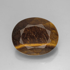 Tiger's eye marrón natural de 25,78 ct, corte óvalo, opaco