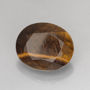 Tiger's eye marrón natural de 25,78 ct, corte óvalo, opaco