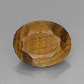 Tiger's eye marrón natural de 14,10 ct, corte óvalo, opaco
