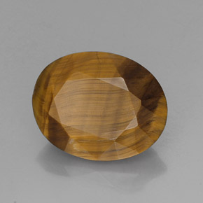 Tiger's eye marrón natural de 14,10 ct, corte óvalo, opaco