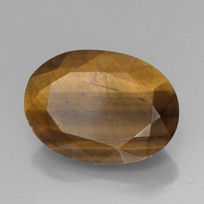 Tiger's eye marrón natural de 18,43 ct, corte óvalo, opaco