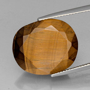 Ojo de Tigre Marrón oro natural de 16.49 ct, Corte Óvalo, Opaco