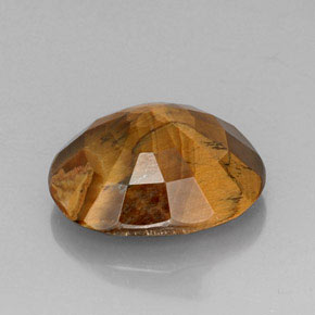 Ojo de Tigre Marrón oro natural de 16.49 ct, Corte Óvalo, Opaco