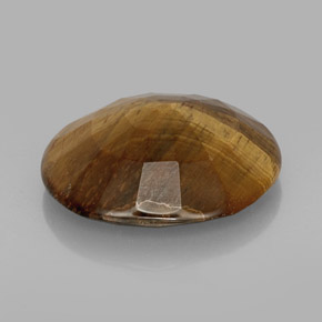 Ojo de Tigre Marrón oro natural de 16.94 ct, Corte Óvalo, Opaco