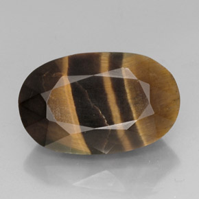 Tiger's eye multicolor natural de 13,19 ct, corte óvalo, opaco