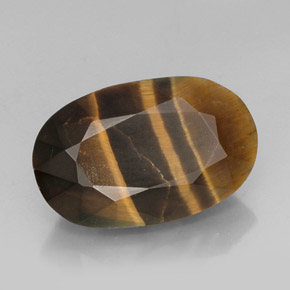Tiger's eye multicolor natural de 13,19 ct, corte óvalo, opaco