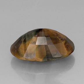 Tiger's eye multicolor natural de 13,19 ct, corte óvalo, opaco