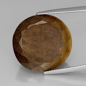 Tiger's eye marrón natural de 20,85 ct, corte óvalo, opaco