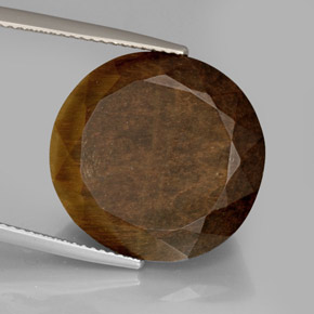 Tiger's eye marrón natural de 20,85 ct, corte óvalo, opaco