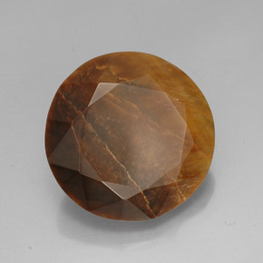 Ojo de Tigre Marrón oro natural de 19.72 ct, Corte Redondo, Opaco