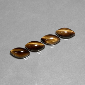 Gemas de tiger's eye marrón natural de  ct, marquesa, opaco