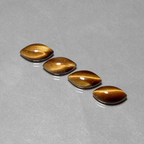 Gemas de tiger's eye marrón natural de  ct, marquesa, opaco
