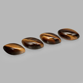 Gemas de tiger's eye marrón natural de  ct, marquesa, opaco