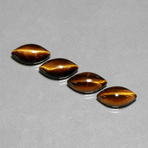 Gemas de tiger's eye marrón natural de  ct, marquesa, opaco