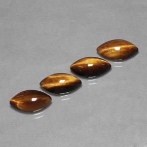 Gemas de tiger's eye marrón natural de  ct, marquesa, opaco