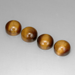 Gemas de tiger's eye marrón natural de  ct, corte redondo, opaco