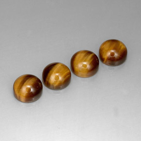 Gemas de tiger's eye marrón natural de  ct, corte redondo, opaco