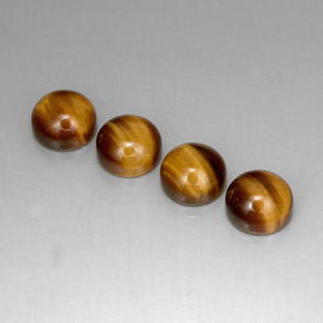Gemas de tiger's eye marrón natural de  ct, corte redondo, opaco