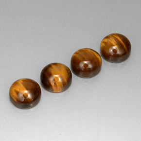 Gemas de tiger's eye marrón natural de  ct, corte redondo, opaco