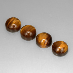 Gemas de tiger's eye marrón natural de  ct, corte redondo, opaco