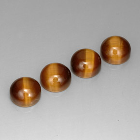 Gemas de tiger's eye marrón natural de  ct, corte redondo, opaco