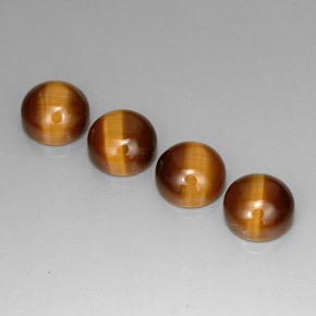 Gemas de tiger's eye marrón natural de  ct, corte redondo, opaco