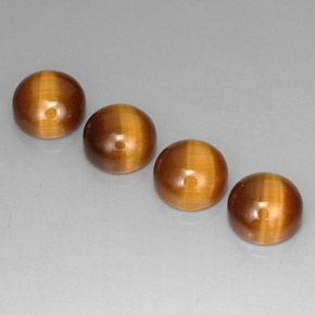 Gemas de tiger's eye marrón natural de  ct, corte redondo, opaco