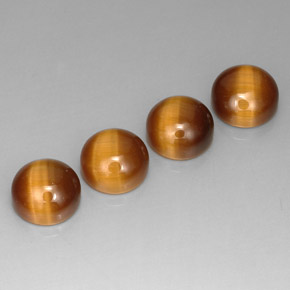Gemas de tiger's eye marrón natural de  ct, corte redondo, opaco