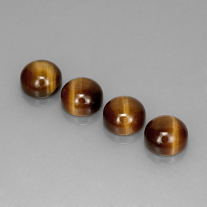 Gemas de tiger's eye marrón natural de  ct, corte redondo, opaco