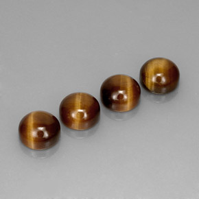 Gemas de tiger's eye marrón natural de  ct, corte redondo, opaco