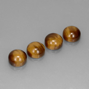 Gemas de tiger's eye marrón natural de  ct, corte redondo, opaco