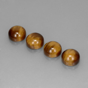 Gemas de tiger's eye marrón natural de  ct, corte redondo, opaco