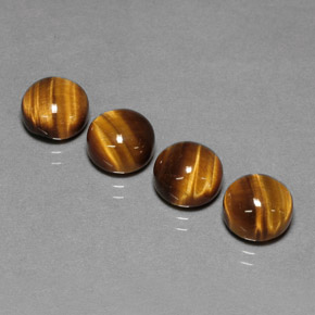 Gemas de tiger's eye marrón natural de  ct, corte redondo, opaco