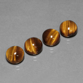 Gemas de tiger's eye marrón natural de  ct, corte redondo, opaco