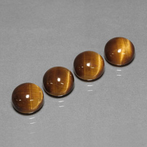 Gemas de tiger's eye marrón natural de  ct, corte redondo, opaco