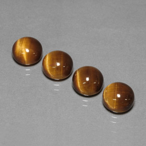 Gemas de tiger's eye marrón natural de  ct, corte redondo, opaco