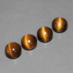 Gemas de tiger's eye marrón natural de  ct, corte redondo, opaco