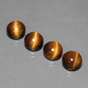 Gemas de tiger's eye marrón natural de  ct, corte redondo, opaco