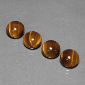 Gemas de tiger's eye marrón natural de  ct, corte redondo, opaco