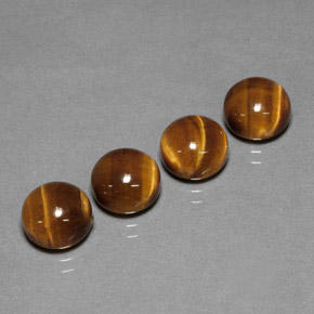 Gemas de tiger's eye marrón natural de  ct, corte redondo, opaco