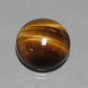 Ojo de tigre marrón natural de 12,20 ct, corte redondo, opaco