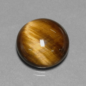 Tiger's eye marrón natural de 11,12 ct, corte redondo, opaco
