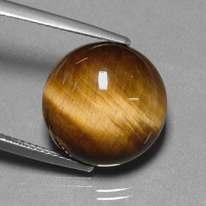 Tiger's eye marrón natural de 11,12 ct, corte redondo, opaco