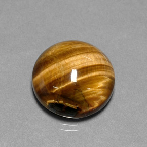 Tiger's eye marrón natural de 11,83 ct, corte redondo, opaco