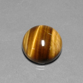Ojo de Tigre Marrón oro natural de 12.16 ct, Corte Redondo, Opaco