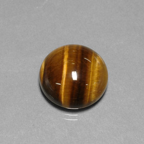Tiger's eye marrón natural de 11,77 ct, corte redondo, opaco