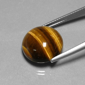 Tiger's eye marrón natural de 11,77 ct, corte redondo, opaco